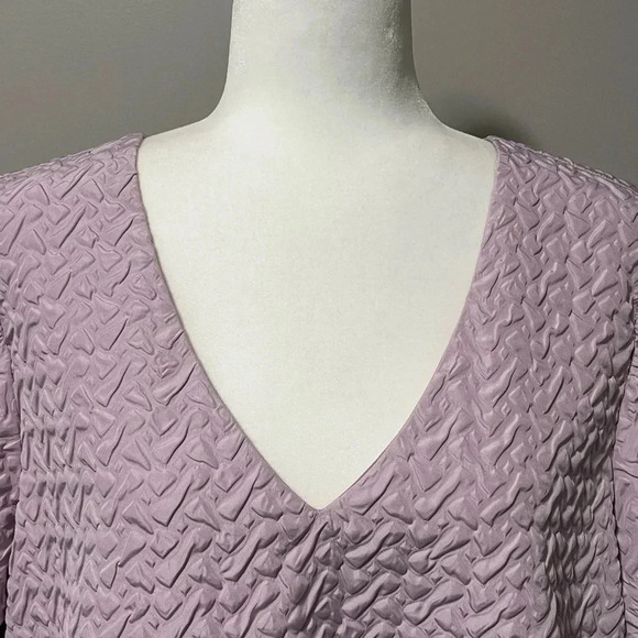 Hudson North Easy V neck Short Sleeve Short Dress Dark Orchid - Picture 7 of 15